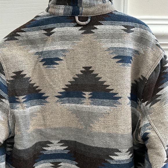 NWT Jachs Wool Blend Sherpa Lined Tan Blue Jacket Size XXL Shacket - Picture 13 of 14